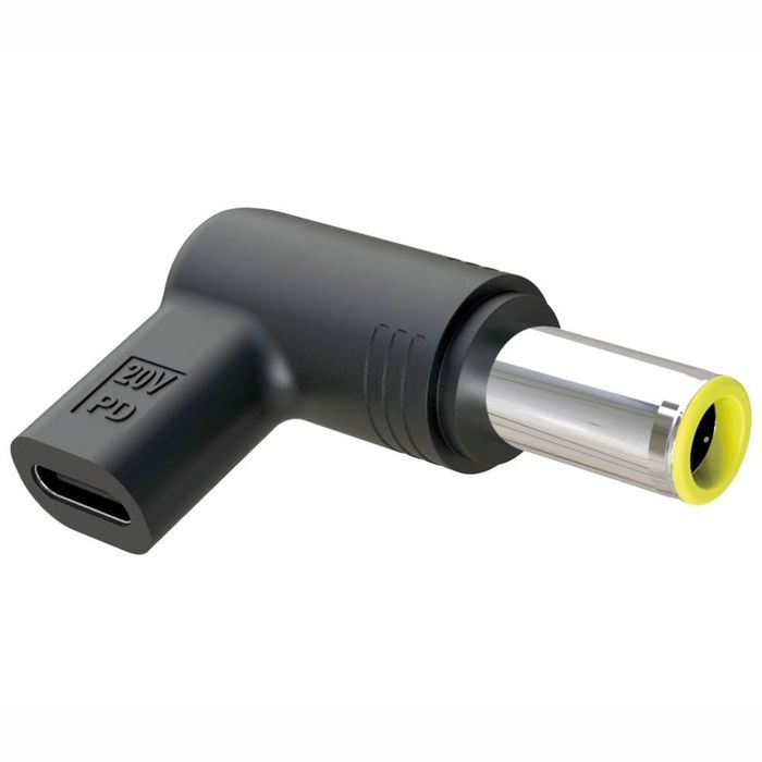 Ficha Adaptadora USB-C Fêmea / Ficha DC 5.5x7.9mm Macho