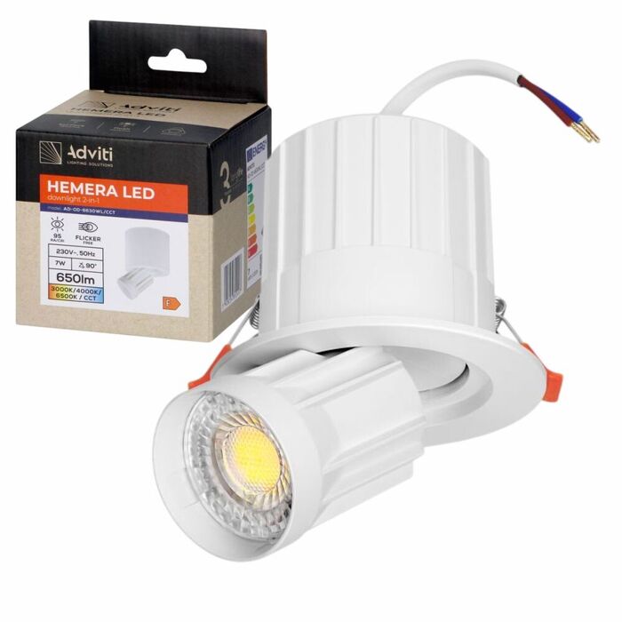 Candeeiro de Teto/Parede GU10 7W 650lm IP20 Branco ADVITI