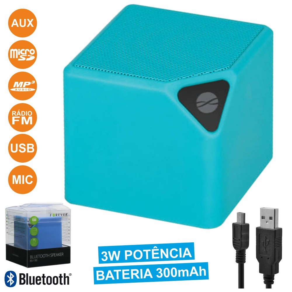 COLUNA BLUETOOTH PORTÁTIL 3W USB/SD/BAT PRETO