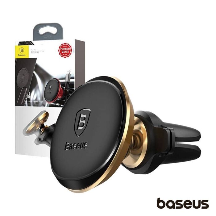 Suporte Telemóvel Magnético C/ Porta Cabos Dourado BASEUS
