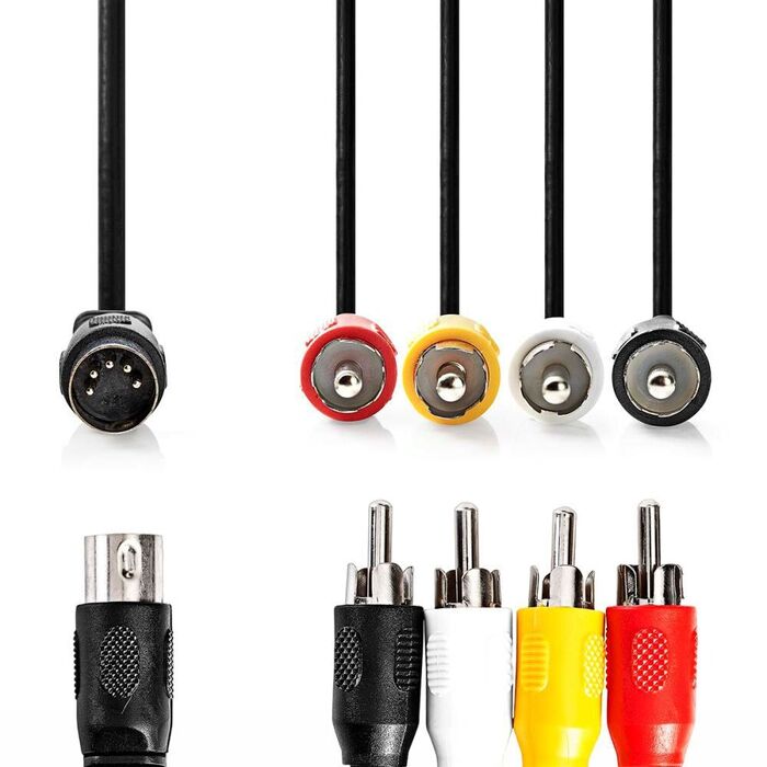Cabo Din 5P Macho / 4Rca Macho 0.20m