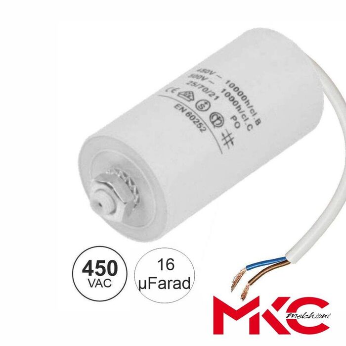 Condensador Arranque 16uF 450V C/ Fios