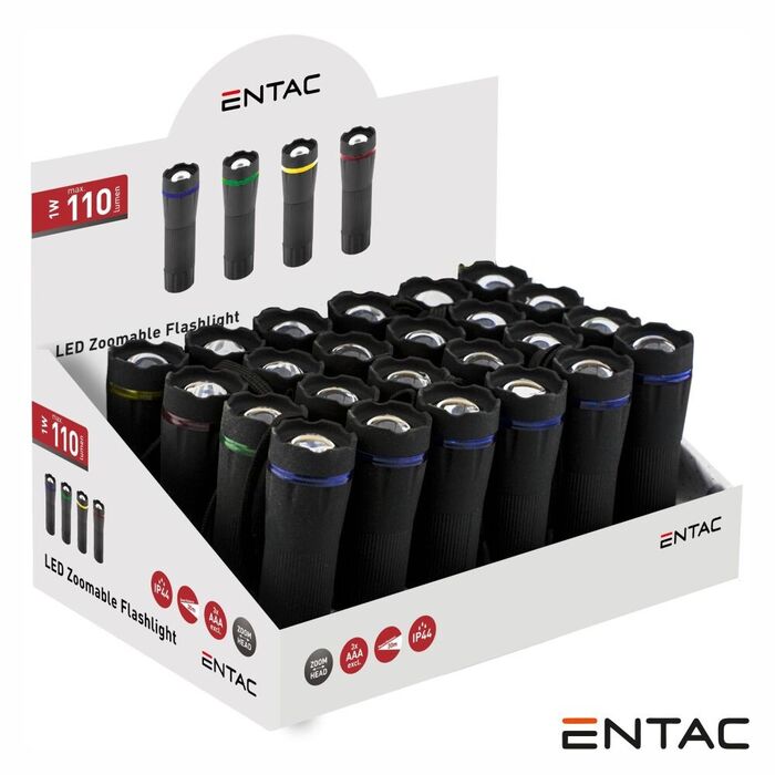 Expositor 12 Lanternas LED 1W C/ Zoom 110lm IP44 ENTAC