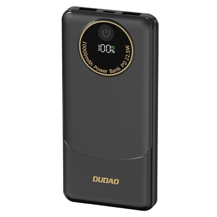 Powerbank 10000mAh C/ 2xUSB-A 1xUSB-C 22.5W Preto