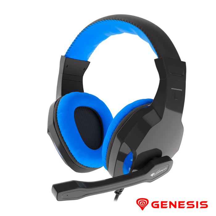 Auscultadores Gaming Preto/Azul ARGON 100 GENESIS