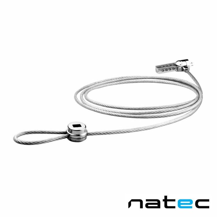Cabo C/ Cadeado LOBSTER P/ Portátil C/ Código 1.8m NATEC