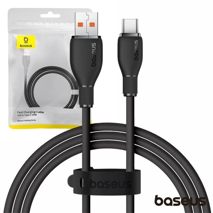 Cabo USB-A Macho P/ USB-C Macho 2m 100W Pudding BASEUS