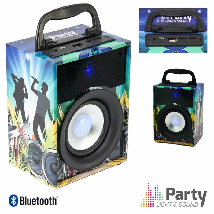 COLUNA BLUETOOTH PORTÁTIL 10W USB/SD/FM/AUX/BAT PARTY