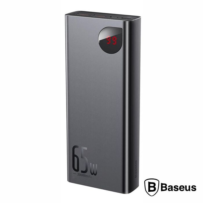 Powerbank 20000mAh PD QC 65W Preto Adaman BASEUS