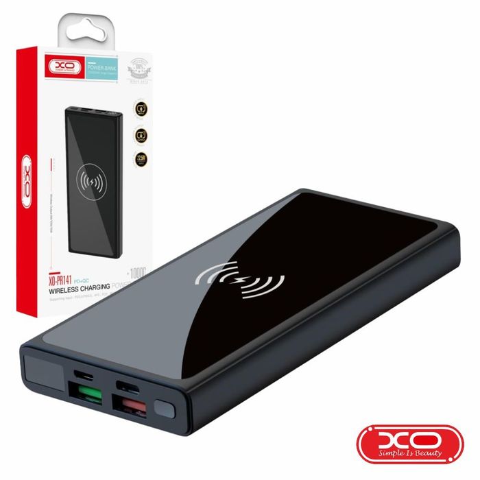 Powerbank 10000mAh QI 2 USB-A / 1 USB-C / 1 MicroUSB XO