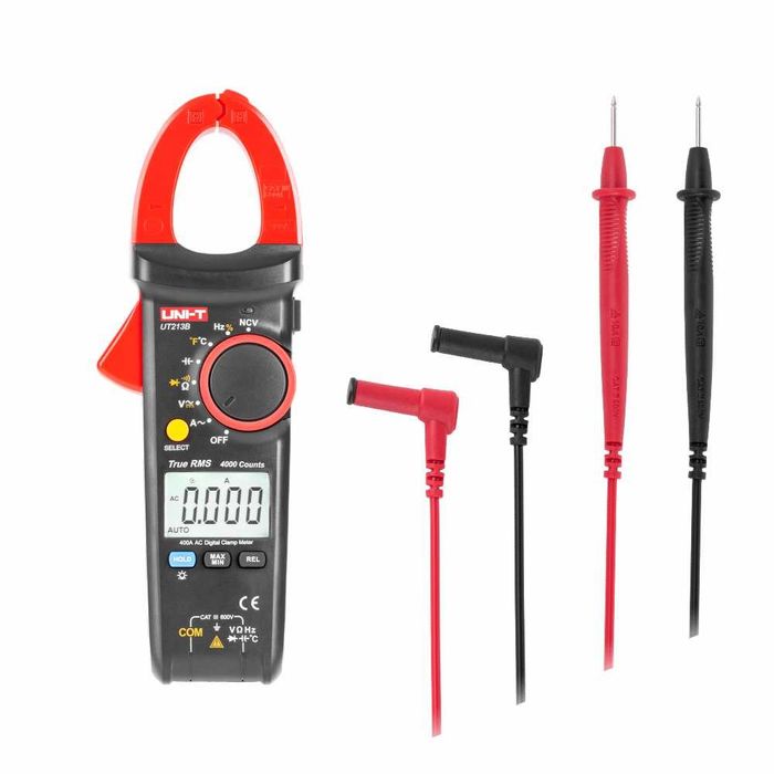 Pinça Amperimétrica Digital 400A 600V 40MOhm RMS TRUE UNI-T