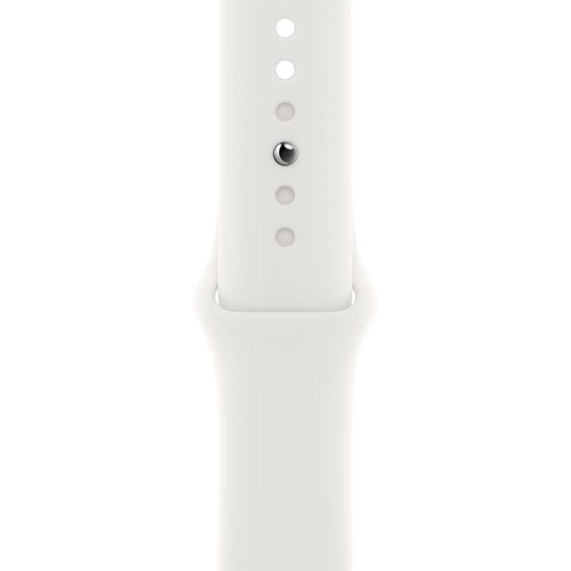 Apple Watch Series 8 GPS+Cellular 45mm Aço Inoxidável Prateado com  Bracelete desportiva Branca