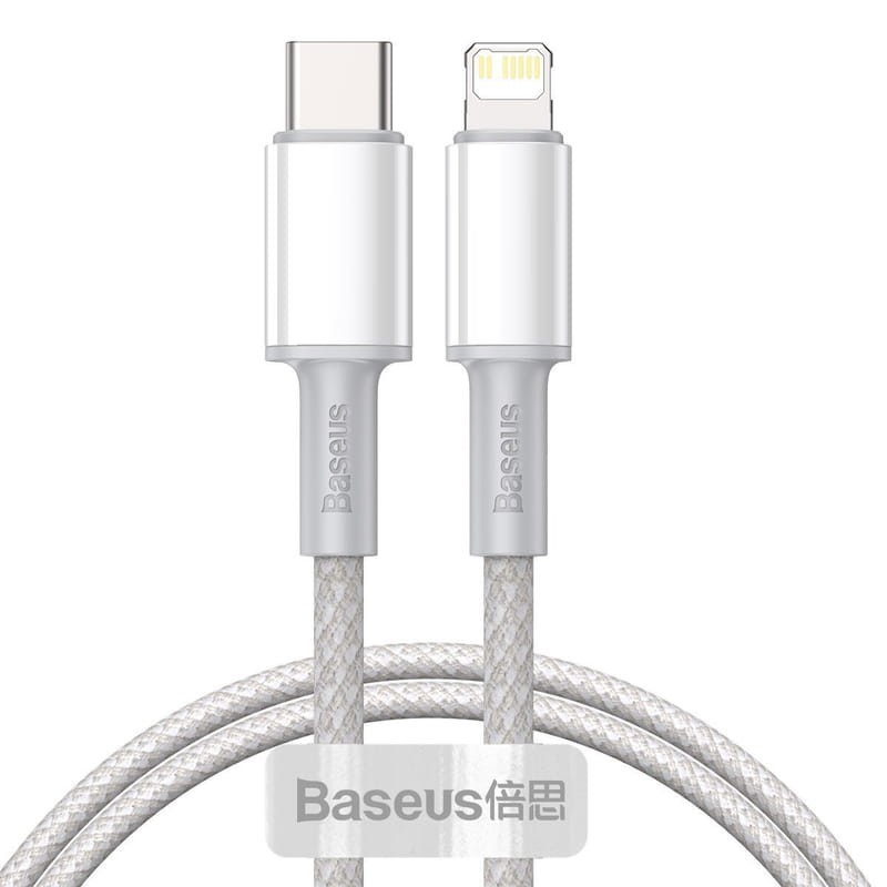 Baseus Cabo Trançado USB Tipo C para Lightning Apple 20W 1m Branco 0