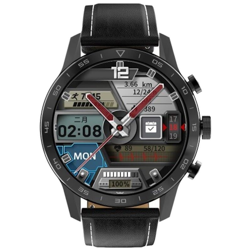 Smartwatch IWO KK70 Pulseira de Couro Preto