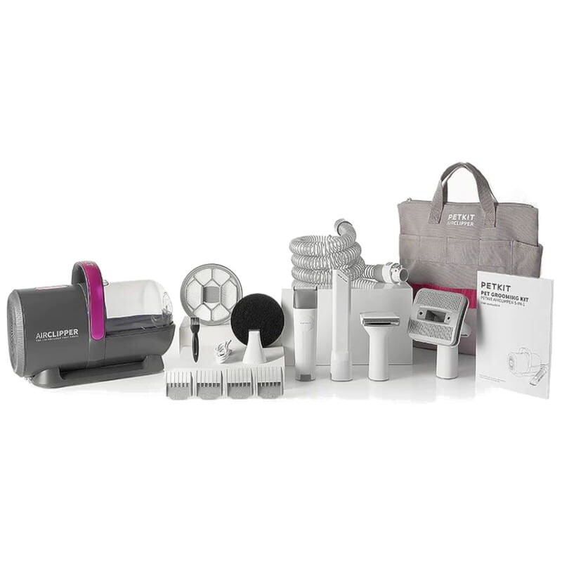 Kit de Tosa para Animais de Estimação com Aspirador 5 em 1 Grooming Vacuum Kit Preto 4