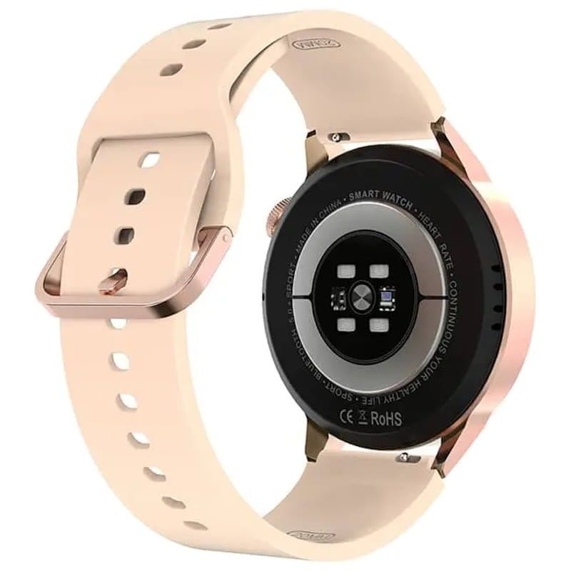 Smartwatch DT NO.1 DT4 Plus Dourado Rosa com Pulseira Silicone Rosa