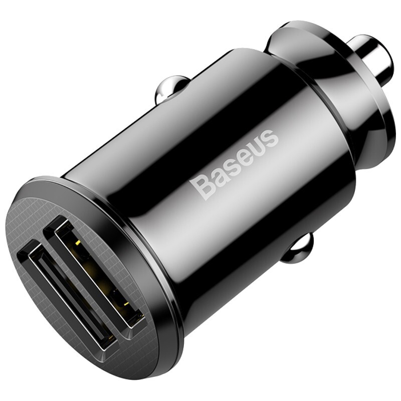 Baseus Carregador de Carro Duplo USB 3.1A Small Rice Grain Preto 2
