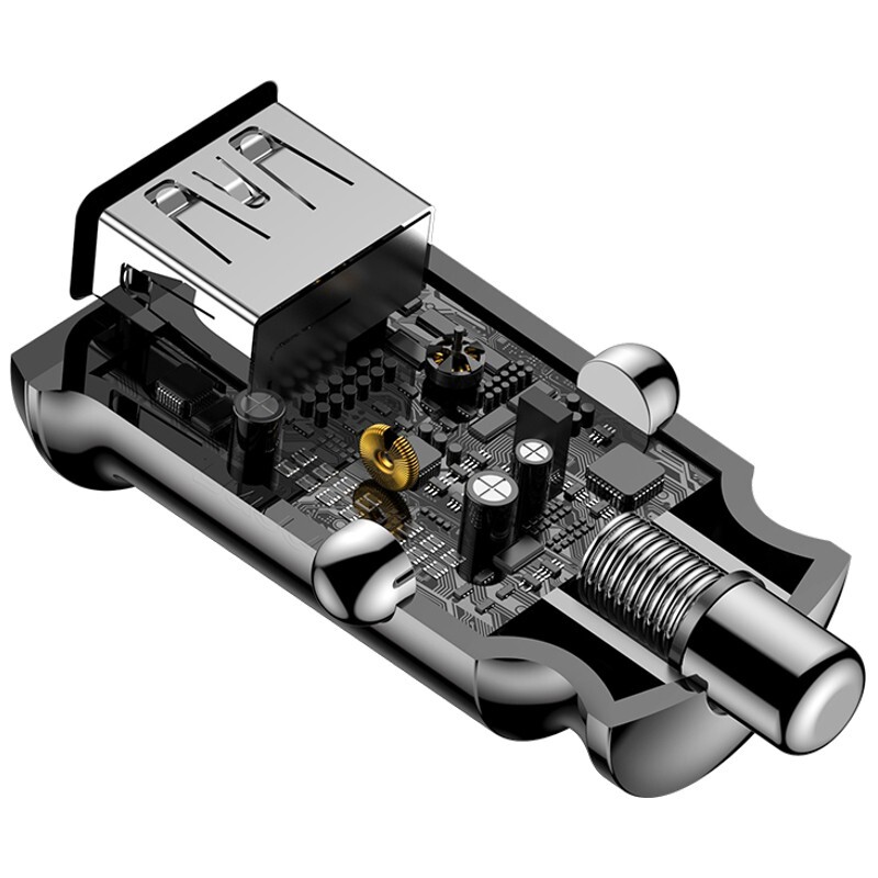 Baseus Carregador de Carro Duplo USB 3.1A Small Rice Grain Preto 5