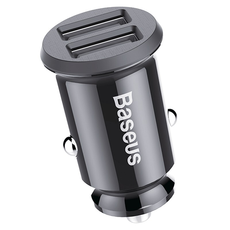 Baseus Carregador de Carro Duplo USB 3.1A Small Rice Grain Preto 8