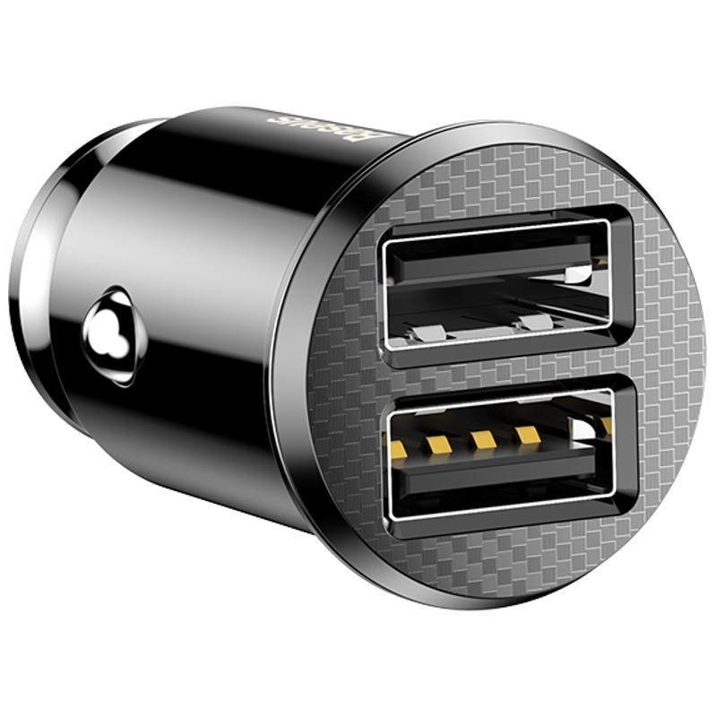 Baseus Carregador de Carro Duplo USB 3.1A Small Rice Grain Preto 9
