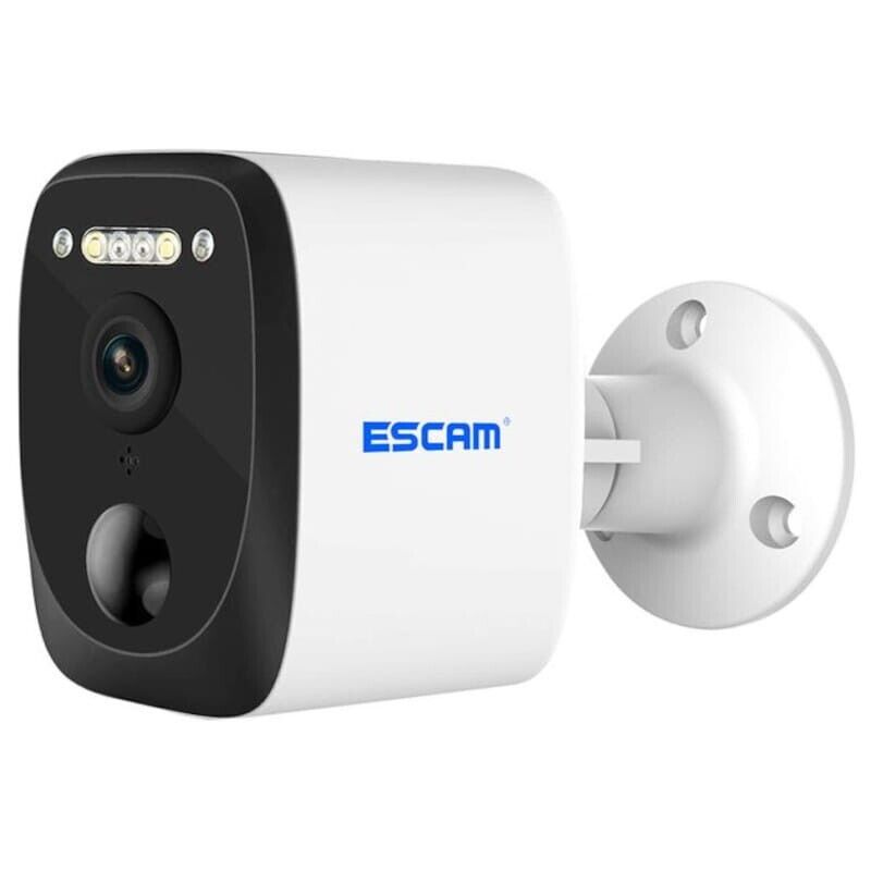 Câmera de Segurança IP Escam QF370 3MP Visão Noturna Cor WiFi Painel Solar Branco