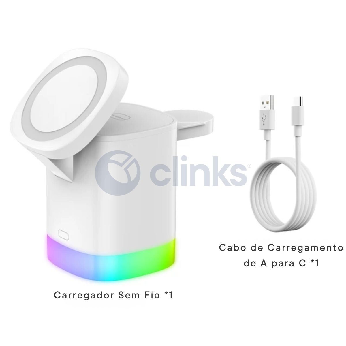 Carregador Magnético Led 3 em 1 20W 5