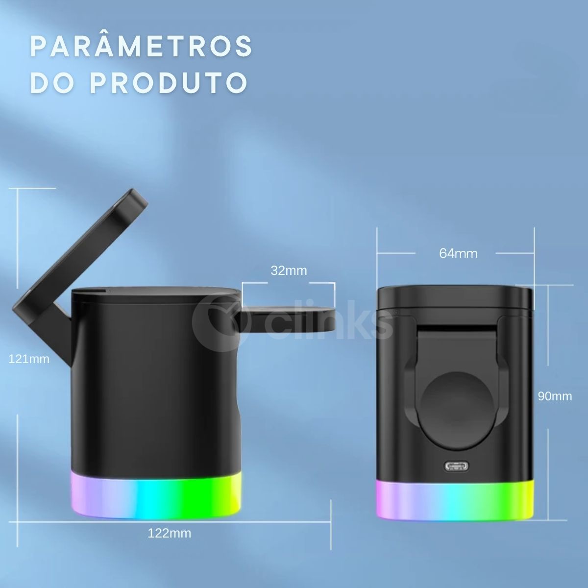 Carregador Magnético Led 3 em 1 20W 7