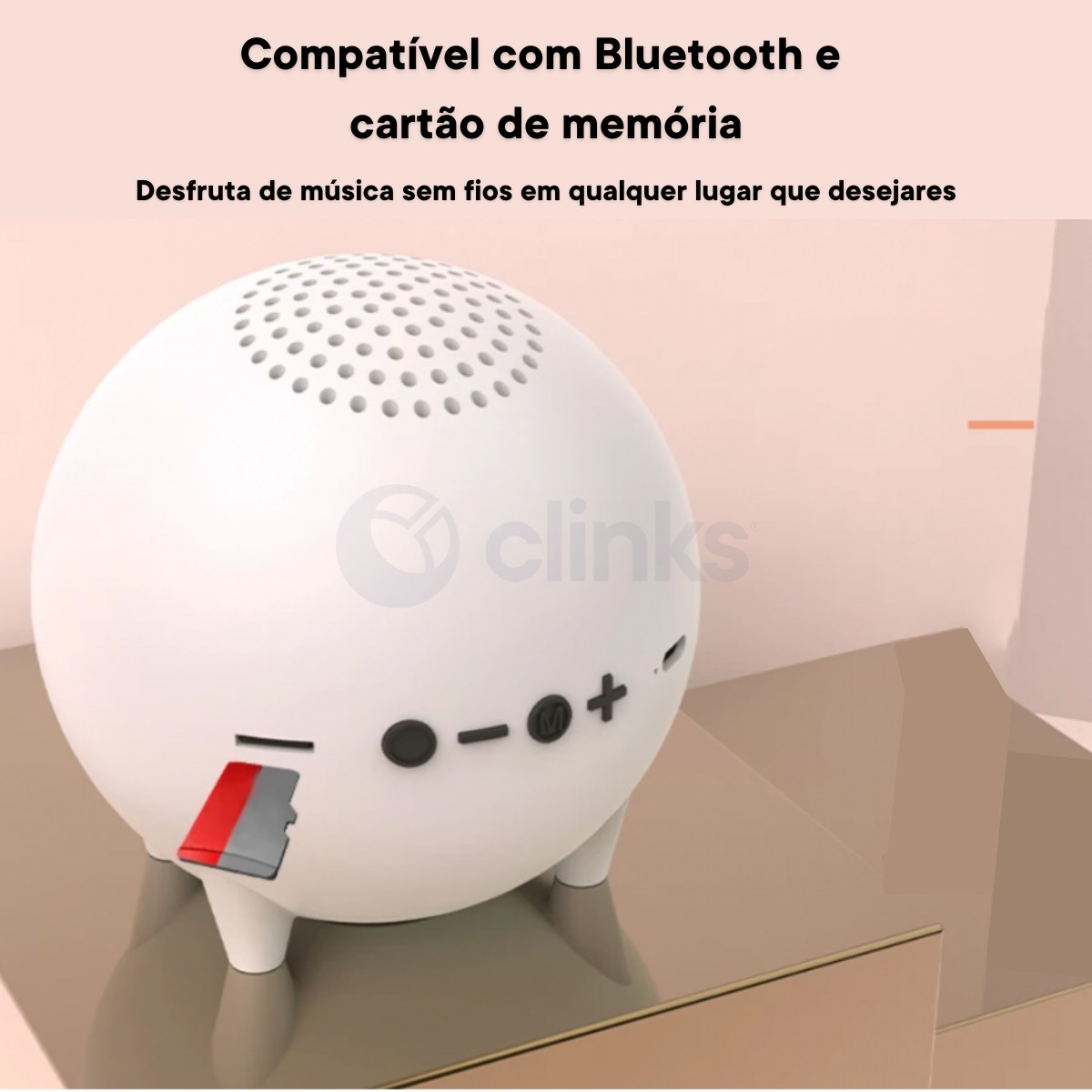 Coluna Bluetooth Sem Fio Planeta Gato Branco 3