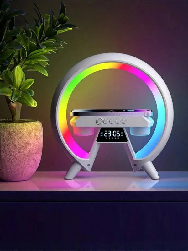 Coluna LED com Carregamento Wireless Redonda