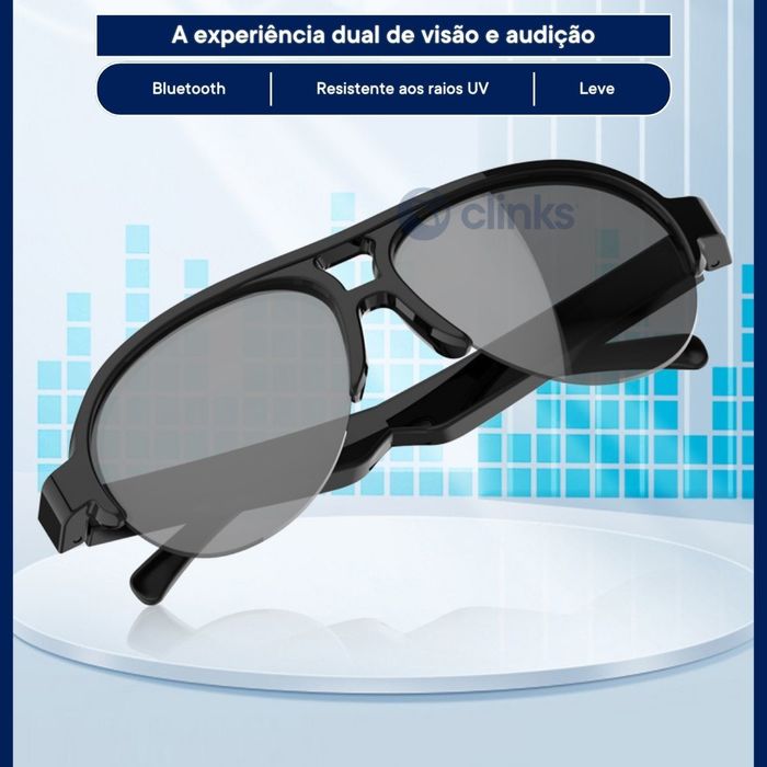 Óculos de Sol tipo Aviador com Áudio Bluetooth