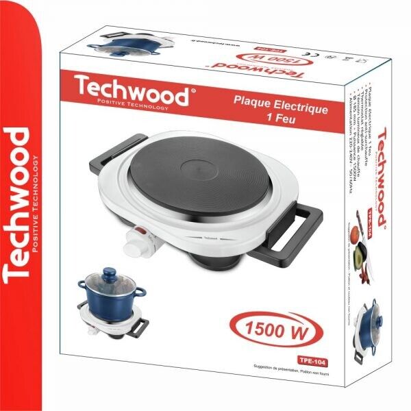 Fogão Elétrico 1 Placa 1500W TECHWOOD
