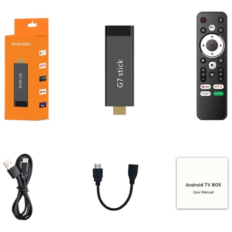 G7 Stick S905Y4 2GB/16GB Dual Wifi Controle de Voz Android 11 - Android TV 8