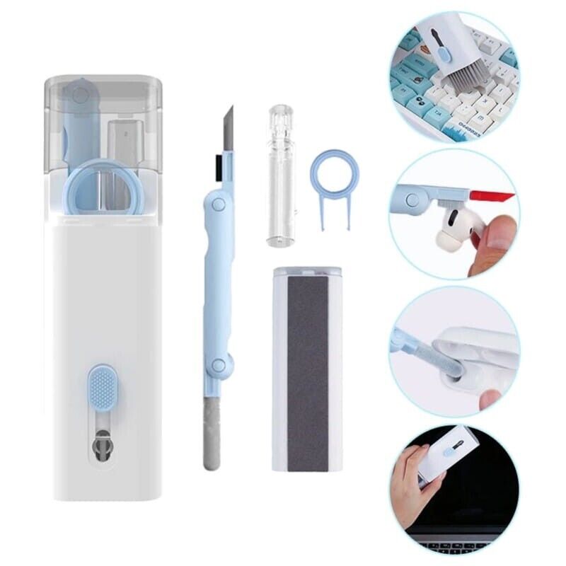 Kit de Limpeza de Teclado e Smartphone 7 em 1 Azul
