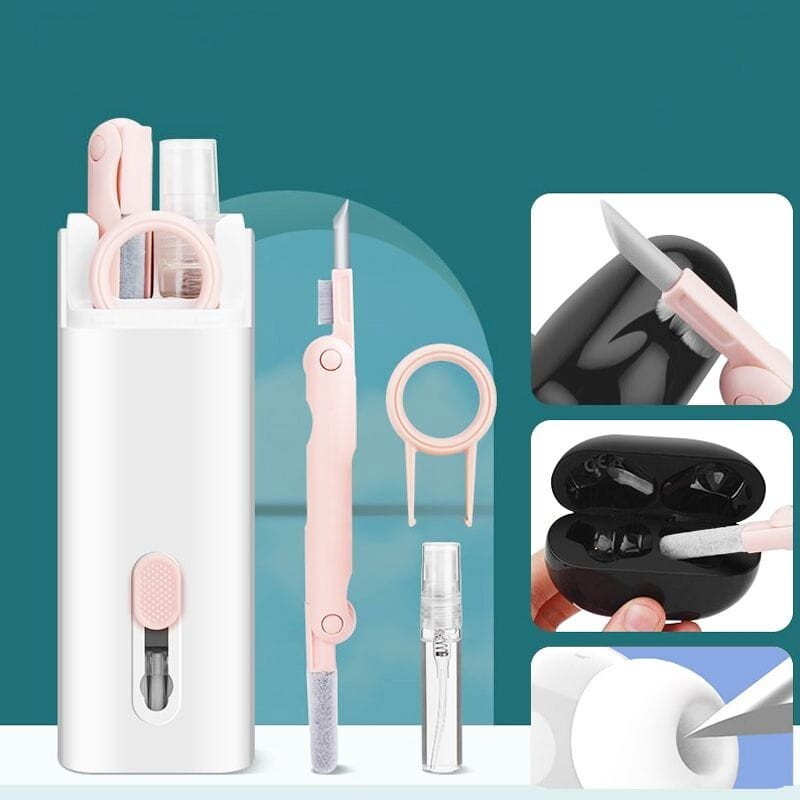 Kit de Limpeza de Teclado e Smartphone 7 em 1 Rosa 1