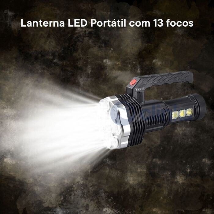 Lanterna LED Portátil com 13 focos