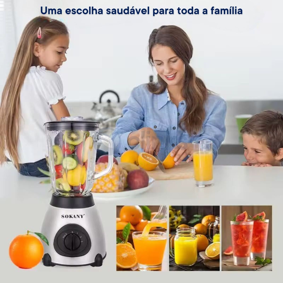Liquidificador Processamento Alimentar 2 em 1 de 1.5L  2