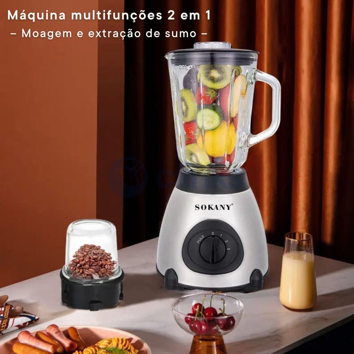 Liquidificador Processamento Alimentar 2 em 1 de 1.5L  4