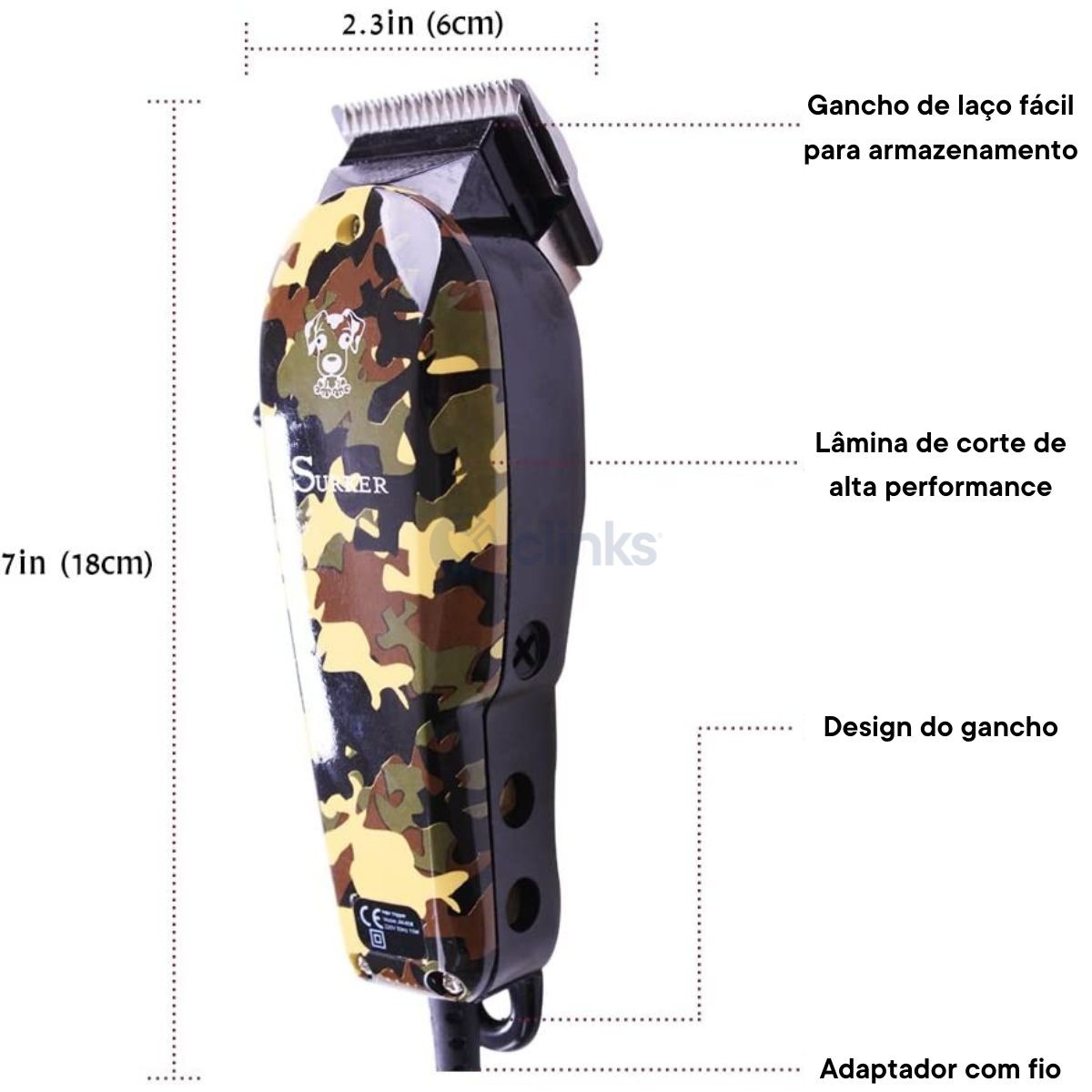 Máquina de Tosquiar Pêlo Animal SK808 7