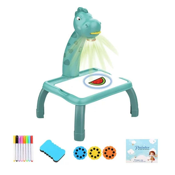 Mesa de Projeção de Desenho para Criança - Dinossauro Verde