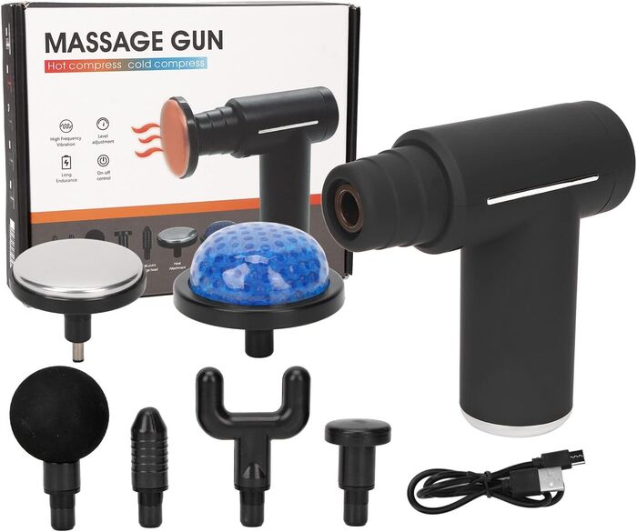 Mini Massajador Muscular 6 Cabeças Quente e Frio