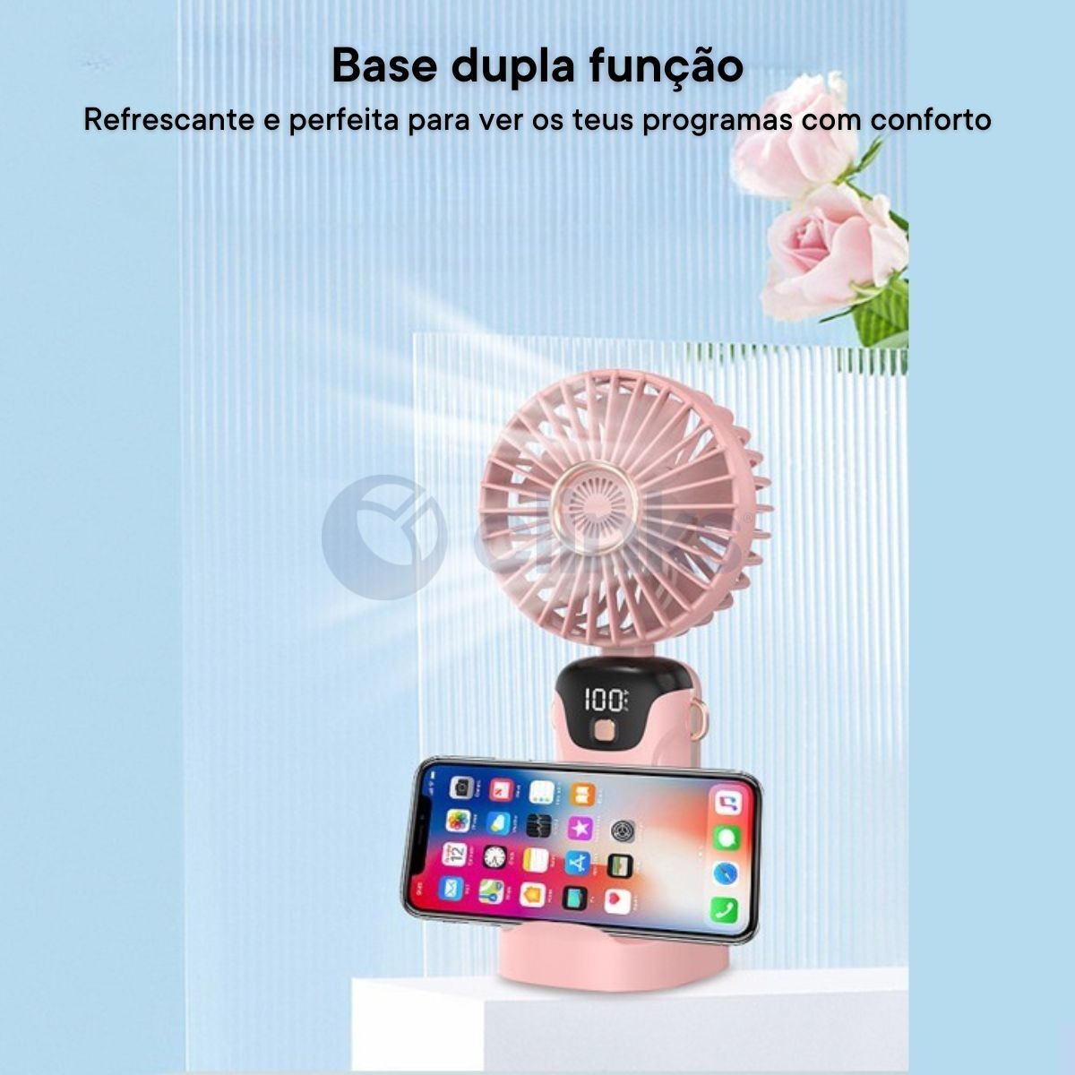 Miniventilador portátil com display digital LED 2