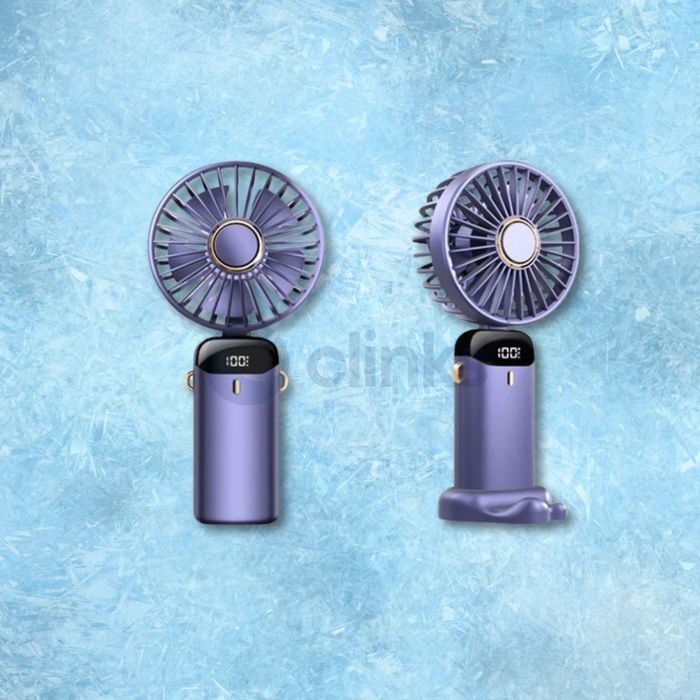 Miniventilador portátil com display digital LED
