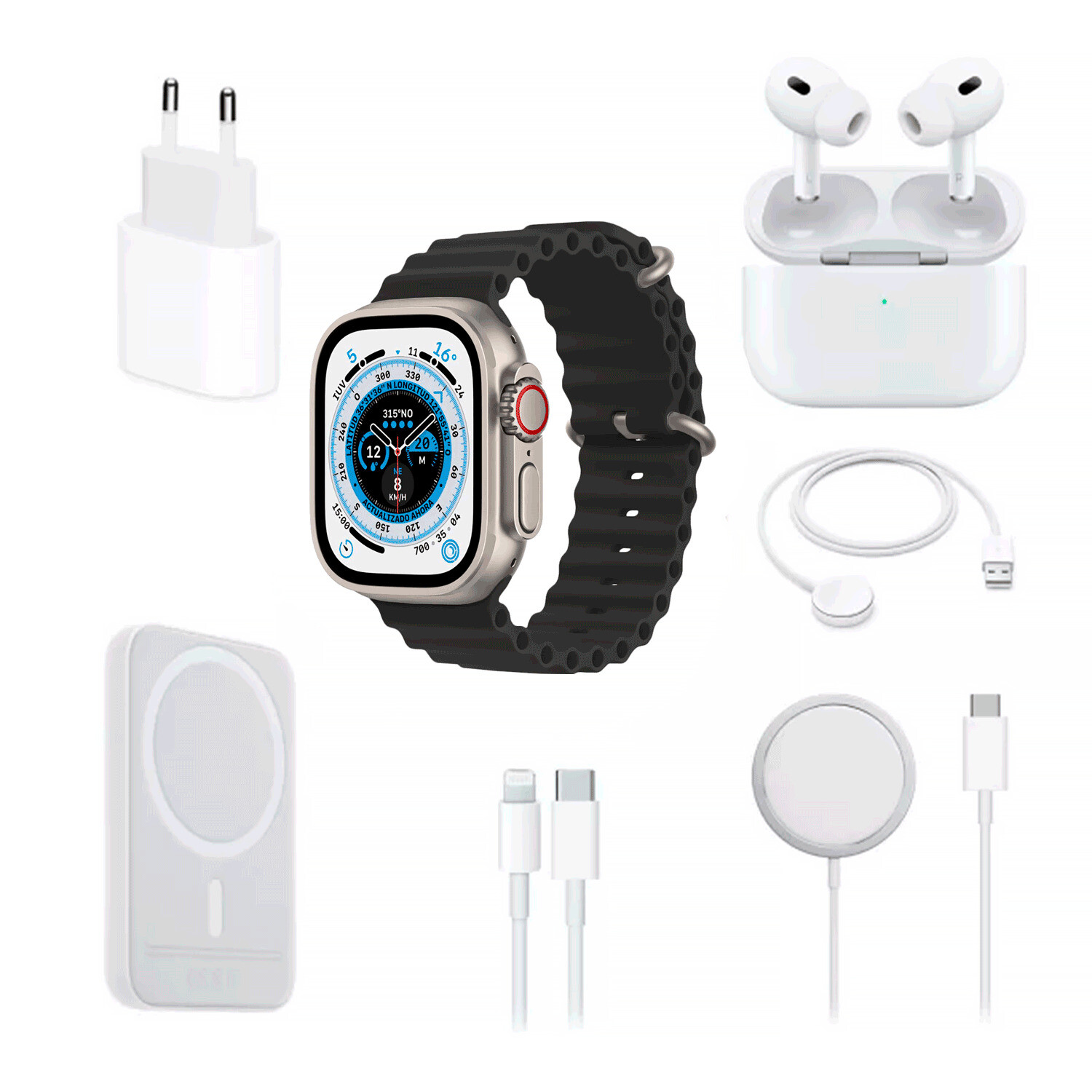 Pack Smartwatch x8 Unique Combo Preto 0