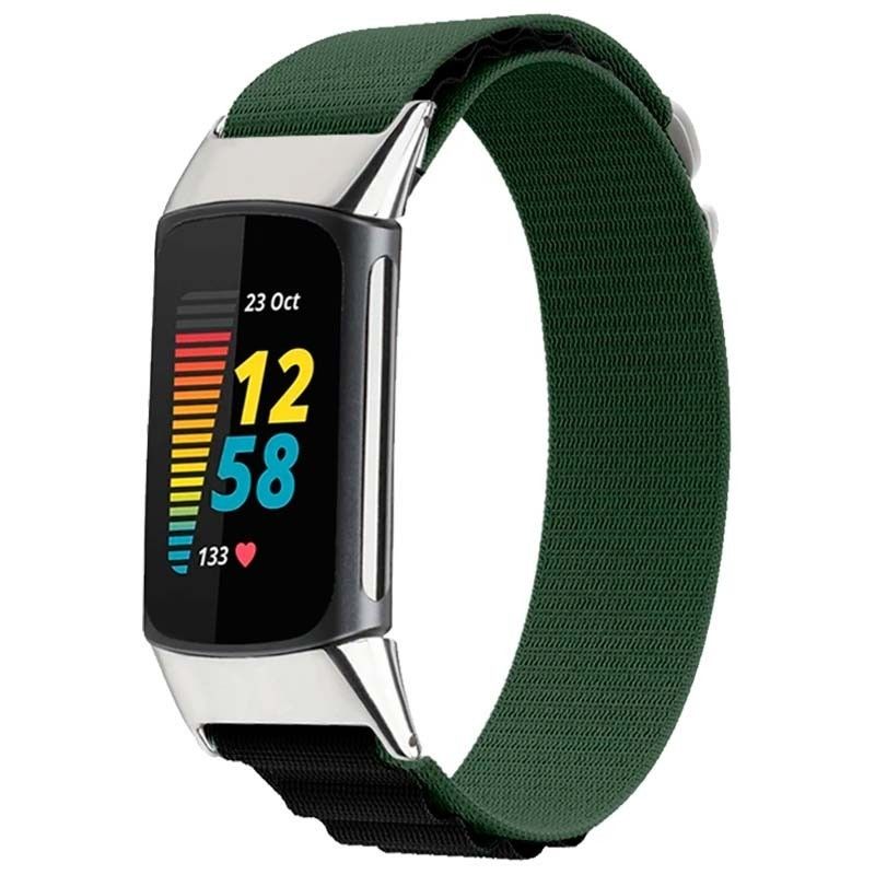 Pulseira Fitbit Charge 5 / Charge 6 Nylon Verde