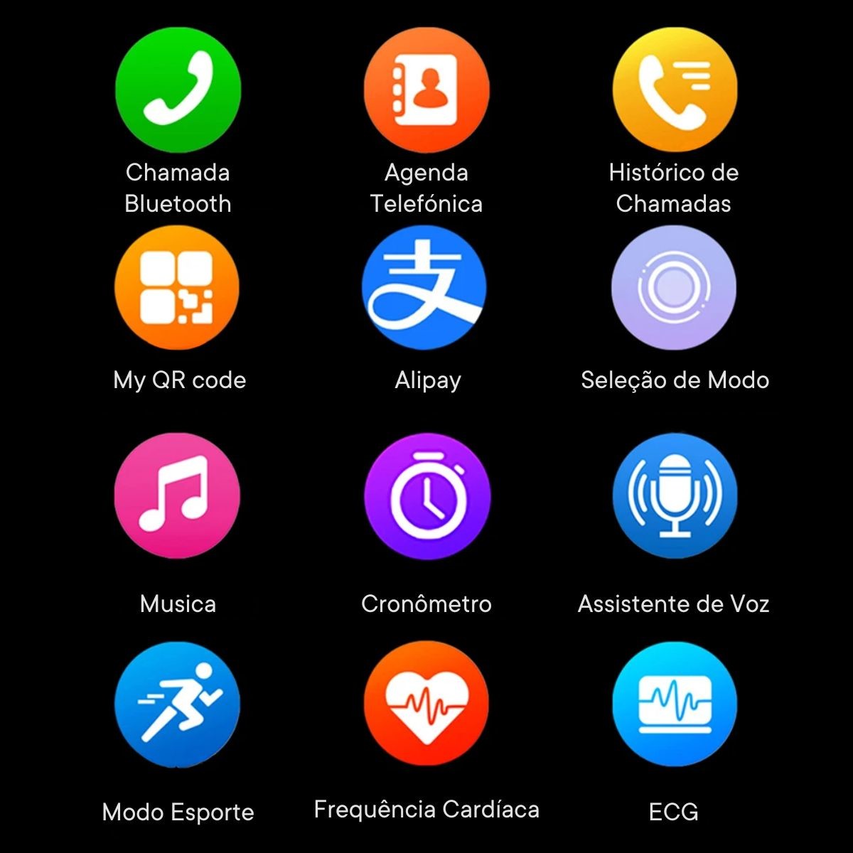 Smartwatch K950 com 2 Braceletes Laranja 5