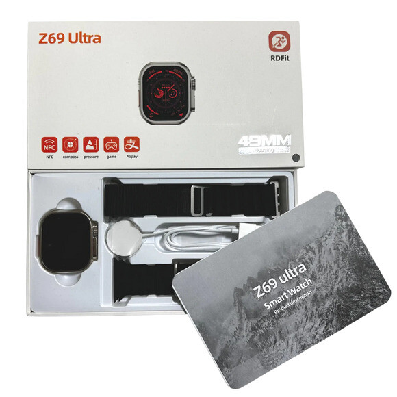 Smartwatch Z69 Ultra Preto com 2 Braceletes 8