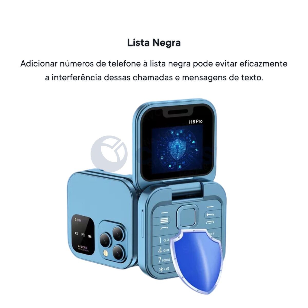 Telemóvel Dobrável Dual Sim Preto 7