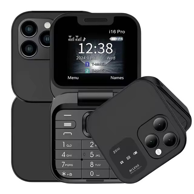 Telemóvel Dobrável Dual Sim Preto 0