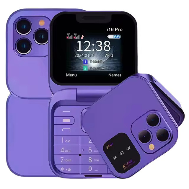 Telemóvel Dobrável Dual Sim Lilás 0