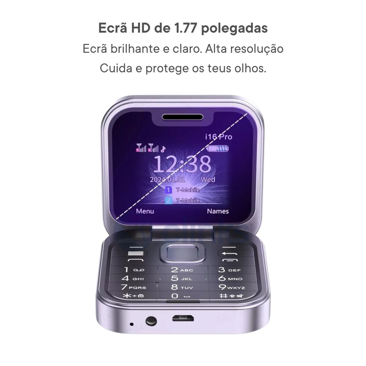 Telemóvel Dobrável Dual Sim Preto 5